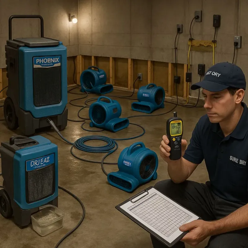 Structural Drying and Dehumidification process in Lely Resort, FL